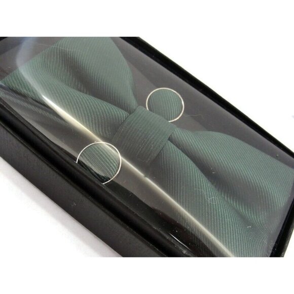 Bowtie Cufflinks Set Formal Wedding Tux Vintage IOB - Picture 1 of 8